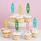 24PCS Surfboard Cupcake Toppers Holiday Beach Surf Cupcake Picks Surfing Theme Birthday Party Baby Shower Cake Decorations Supplies